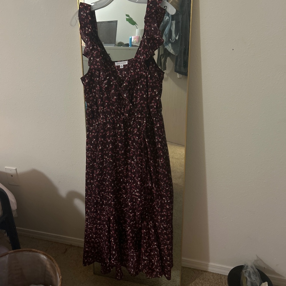 Flutter sleeve polka dot wrapped dress